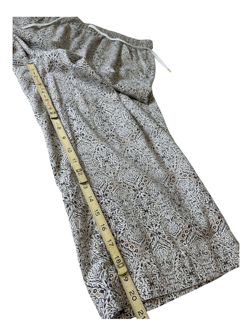 Land ‘N Sea Linen Blend Neutral Drawstring Crop Pants Size Large - Picture 9 of 9